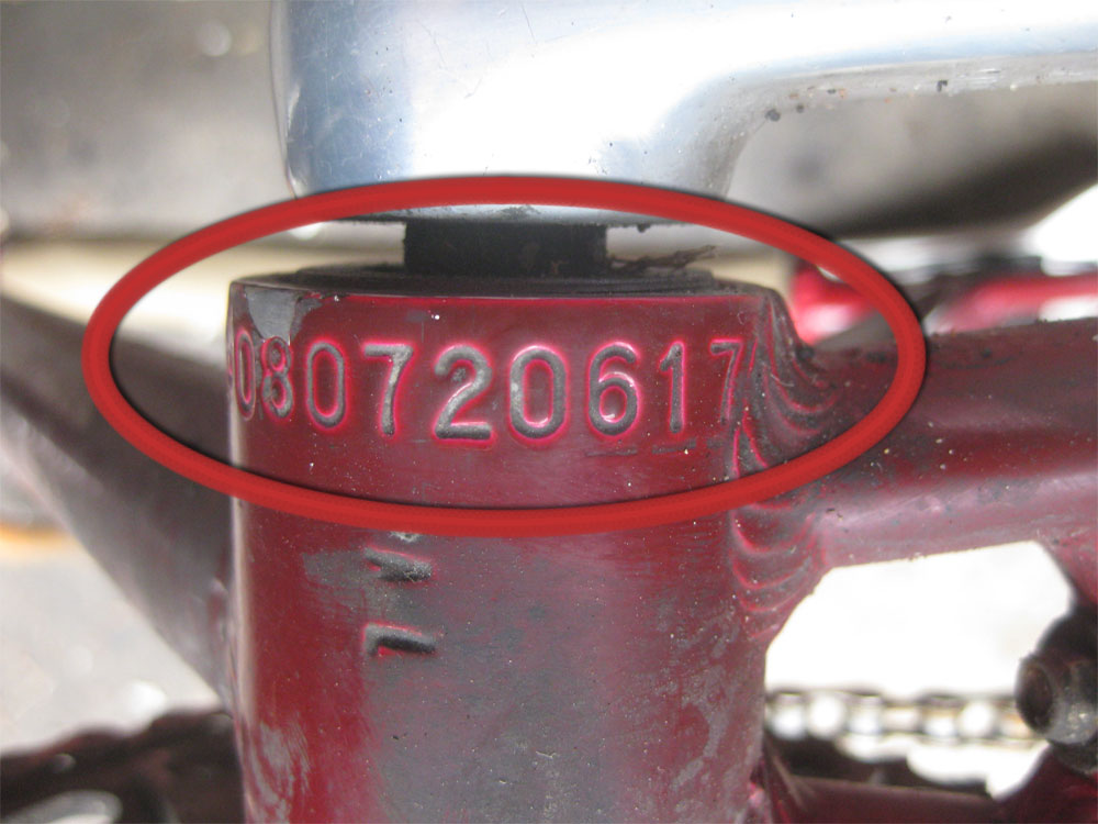schwinn bicycle serial number location